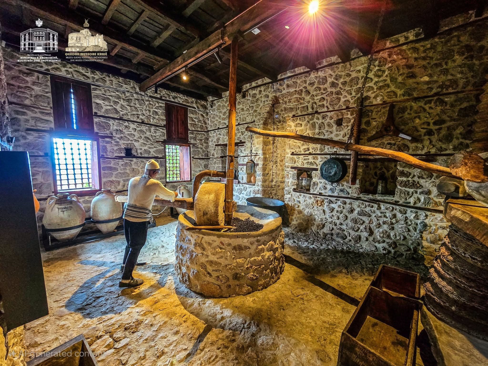 Shtypëse vaji ulliri — dhoma e prodhimit tradicional, Muzeu Etnografik Krujë